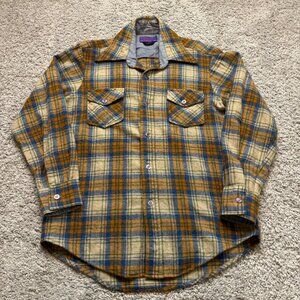 Vintage Ponderosa By Bardon Wool Flannel Mens Shirt Long Sleeve Medium